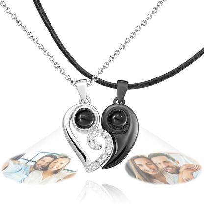 Custom Projection Necklace Heart-shaped Unique Creative Gift for Couple-Blongser