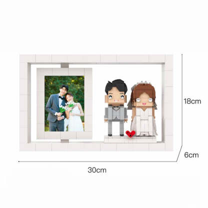 Full Body Customizable 2 People Custom Brick Figures Photo Frame Small Particle Block Home Decor Brick Me Figures-Blongser