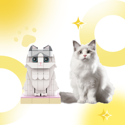 Custom Pet Brick Figure Fully Body Customizable 1 Cat Photo Brick Figures Customized Cat Only-Blongser