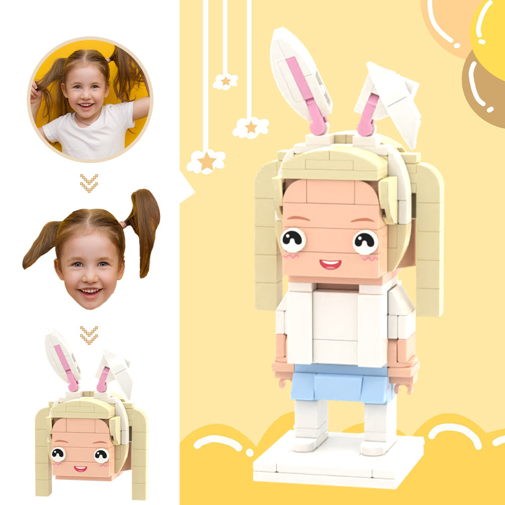Custom Head Brick Figures Personalized Rabbit Brick Figures Small Particle Block Toy-Blongser