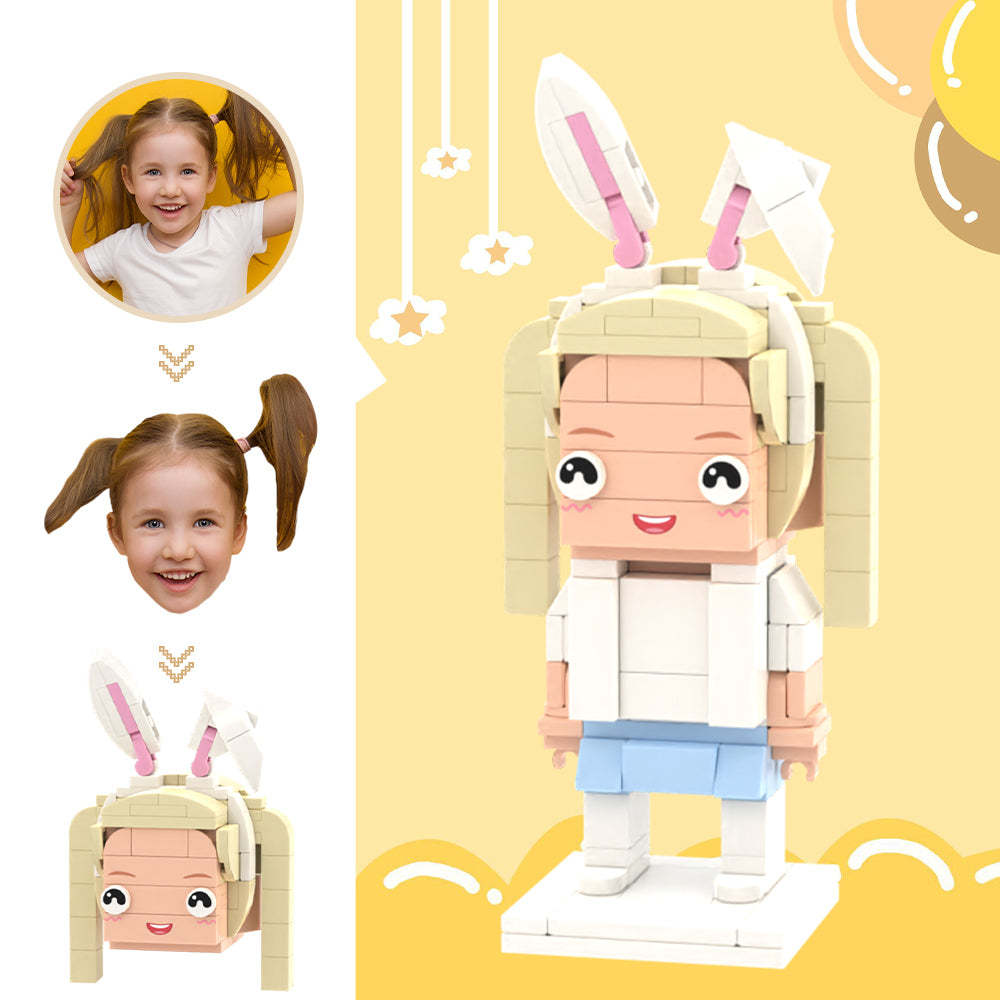 Custom Head Brick Figures Personalized Rabbit Brick Figures Small Particle Block Toy-Blongser