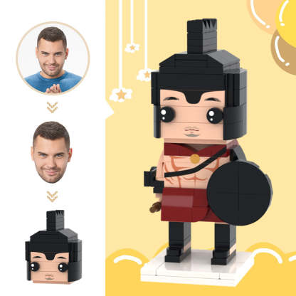 Custom Head Brick Figures Personalized Spartan Warrior Brick Figures Small Particle Block Toy-Blongser