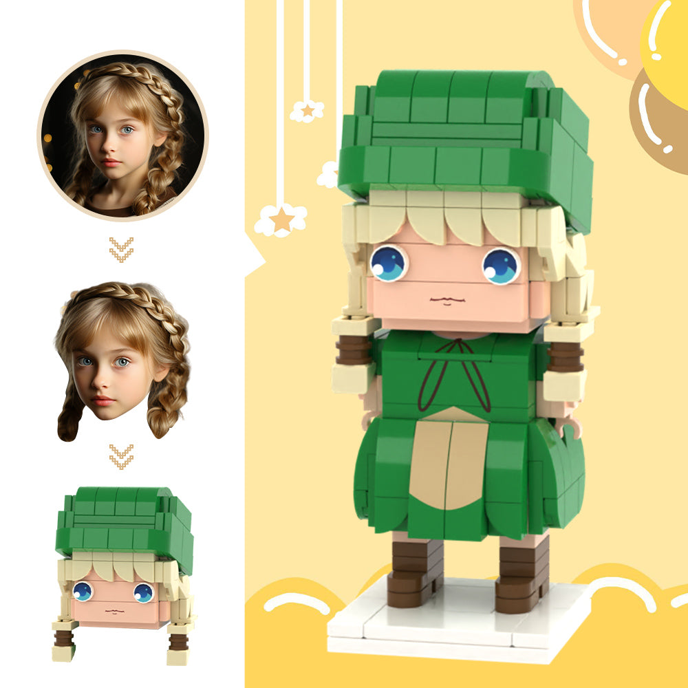 Custom Head Brick Figures Personalized Elf Brick Figures Small Particle Block Toy-Blongser