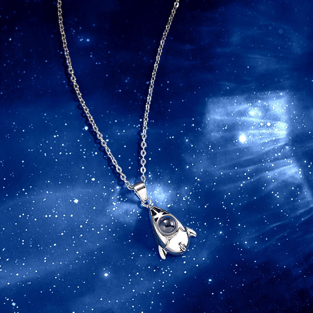 Custom Projection Photo Necklace Creative Rocket Anniversary Gifts-Blongser