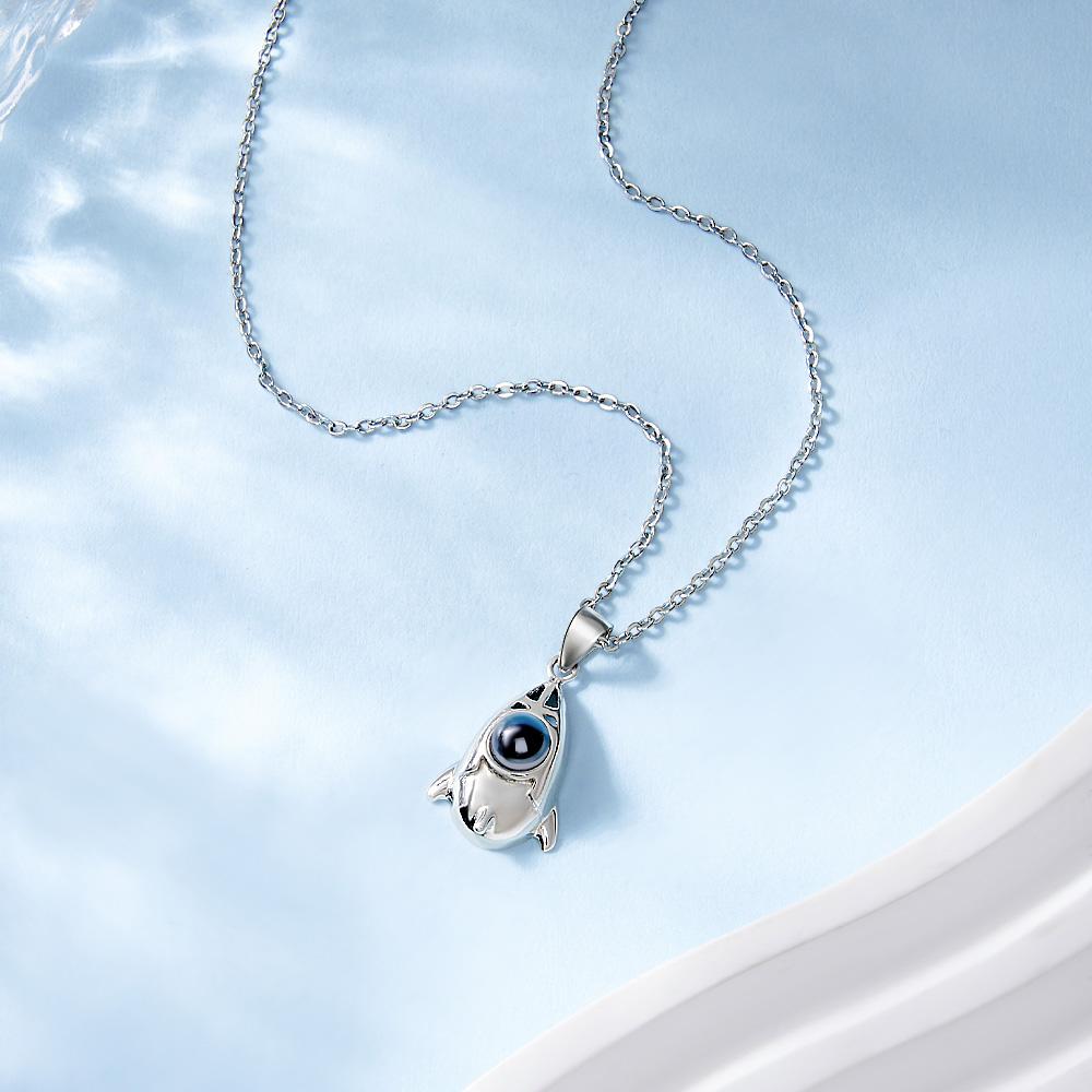 Custom Projection Photo Necklace Creative Rocket Anniversary Gifts-Blongser