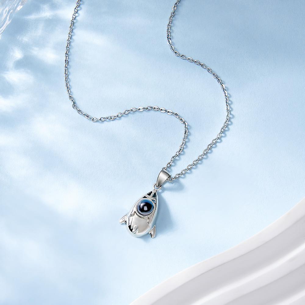Custom Projection Photo Necklace Creative Rocket Anniversary Gifts-Blongser