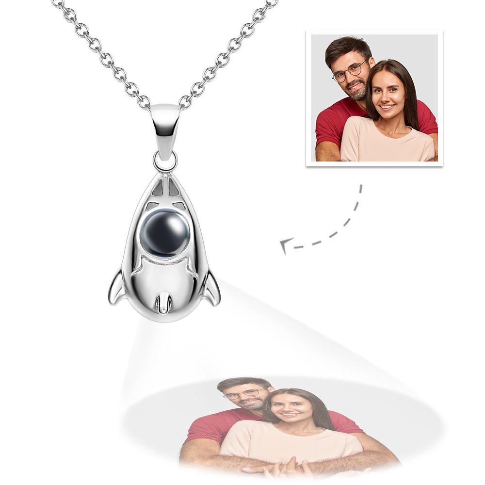 Custom Projection Photo Necklace Creative Rocket Anniversary Gifts-Blongser