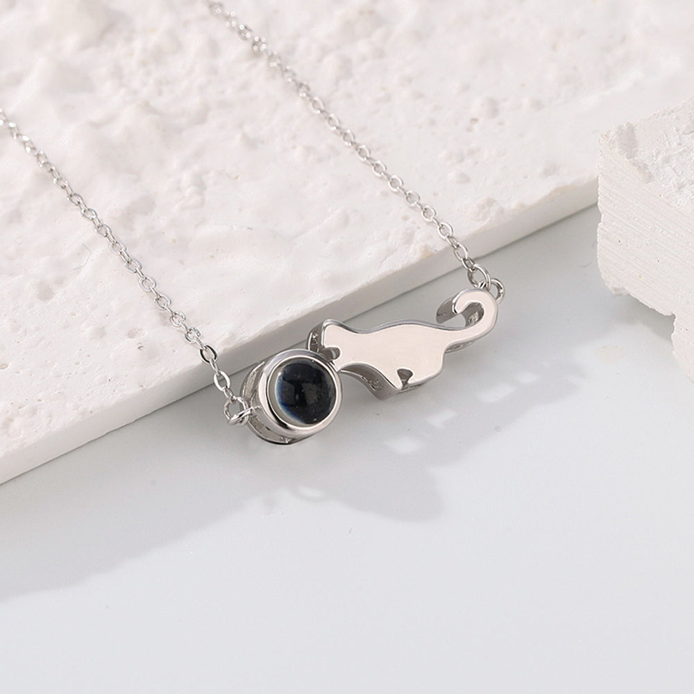 Custom Projection Necklace Little Dinosaur Photo Necklace Gift for Couples-Blongser