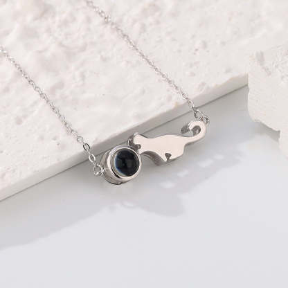 Custom Projection Necklace Little Dinosaur Photo Necklace Gift for Couples-Blongser