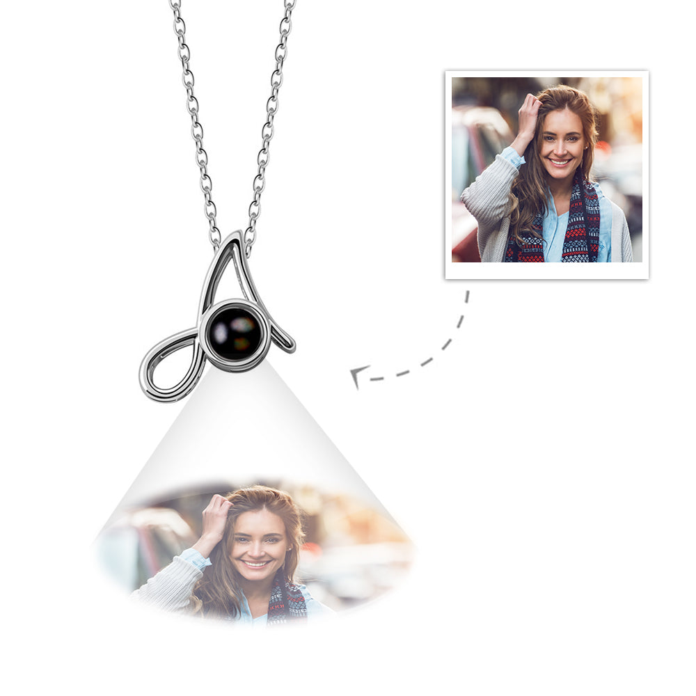 A-Z 26 Letters Custom Projection Necklace 925 Sterling Silver-Blongser