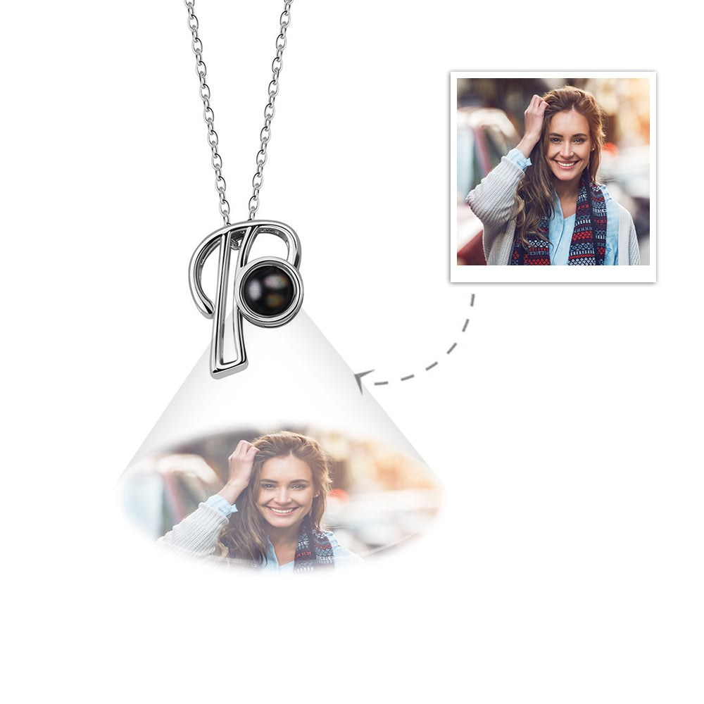 A-Z 26 Letters Custom Projection Necklace 925 Sterling Silver-Blongser