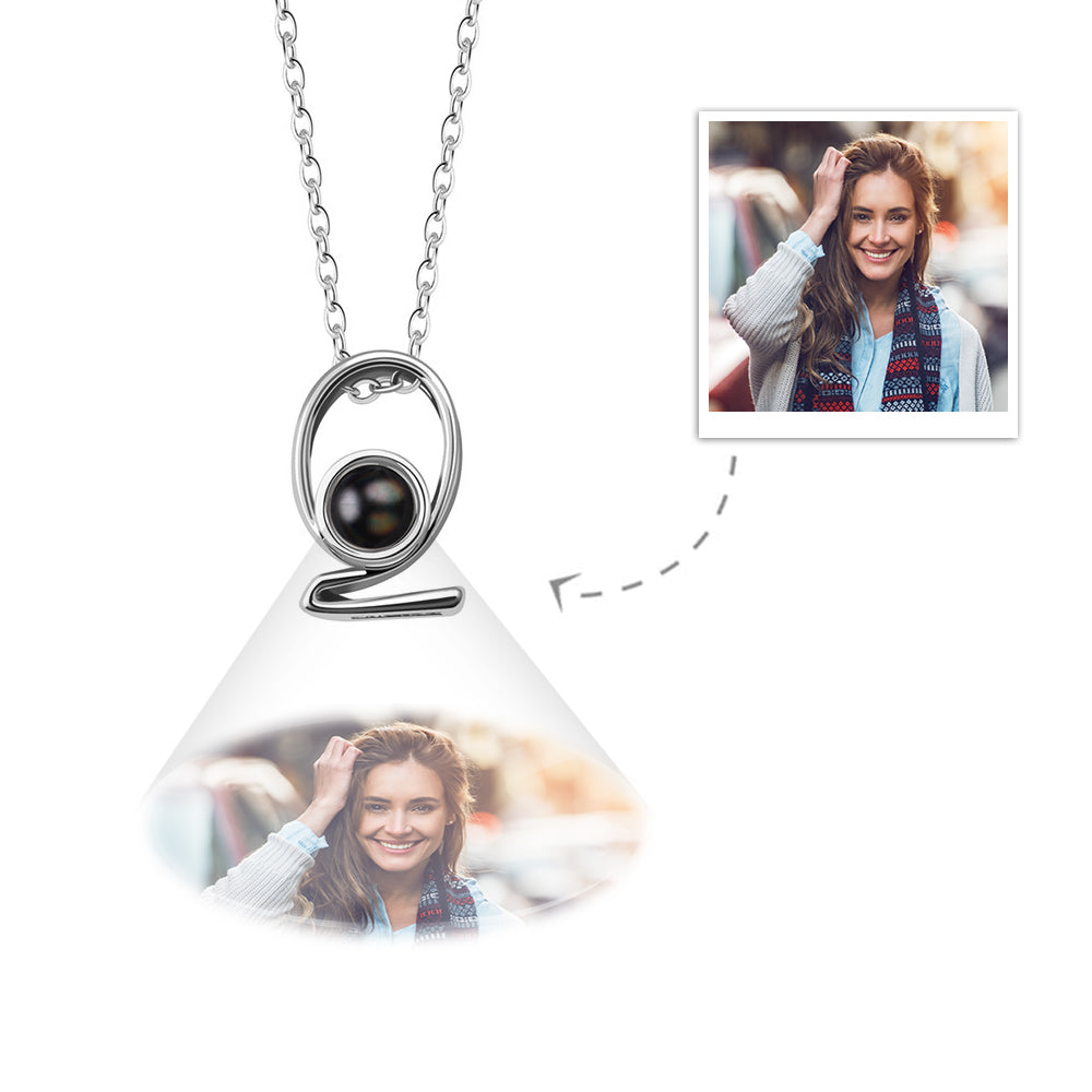 A-Z 26 Letters Custom Projection Necklace 925 Sterling Silver-Blongser