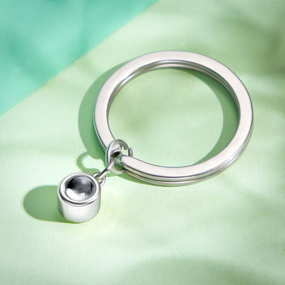 Custom Photo Projection Keychain Personalized Key Ring Exquisite For Family Gifts-Blongser