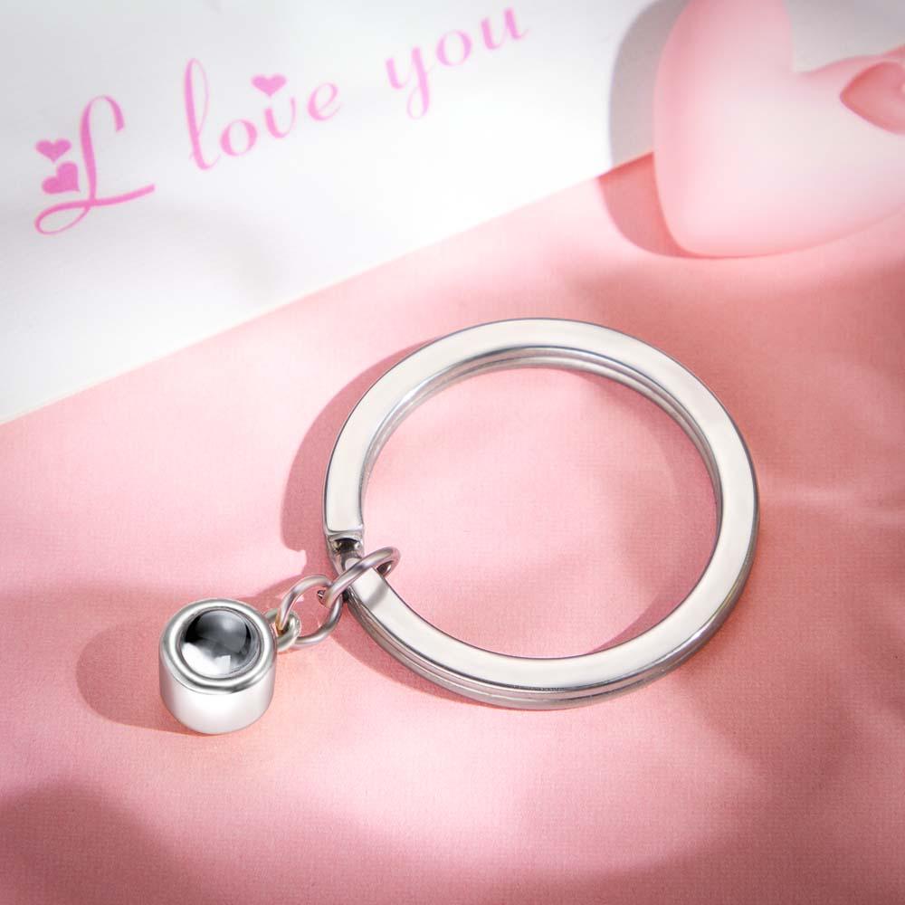 Custom Photo Projection Keychain Personalized Key Ring Exquisite For Family Gifts-Blongser