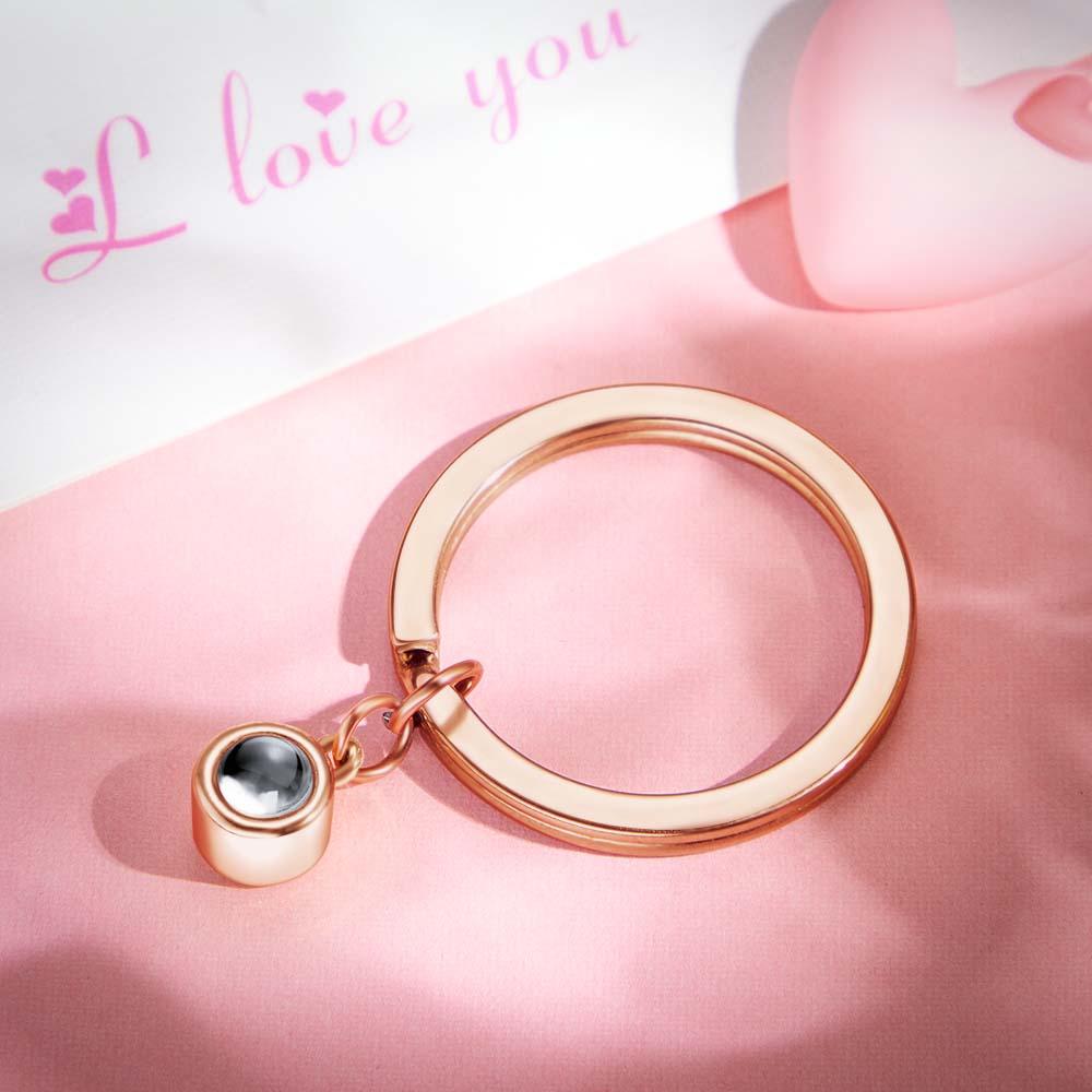 Custom Photo Projection Keychain Personalized Key Ring Exquisite For Family Gifts-Blongser