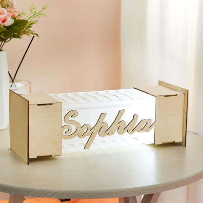Personalized LED Lamp Custom Name Wooden Acrylic Night Light Birthday Gift-Blongser