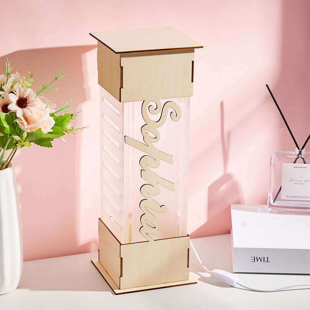 Personalized LED Lamp Custom Name Wooden Acrylic Night Light Birthday Gift-Blongser