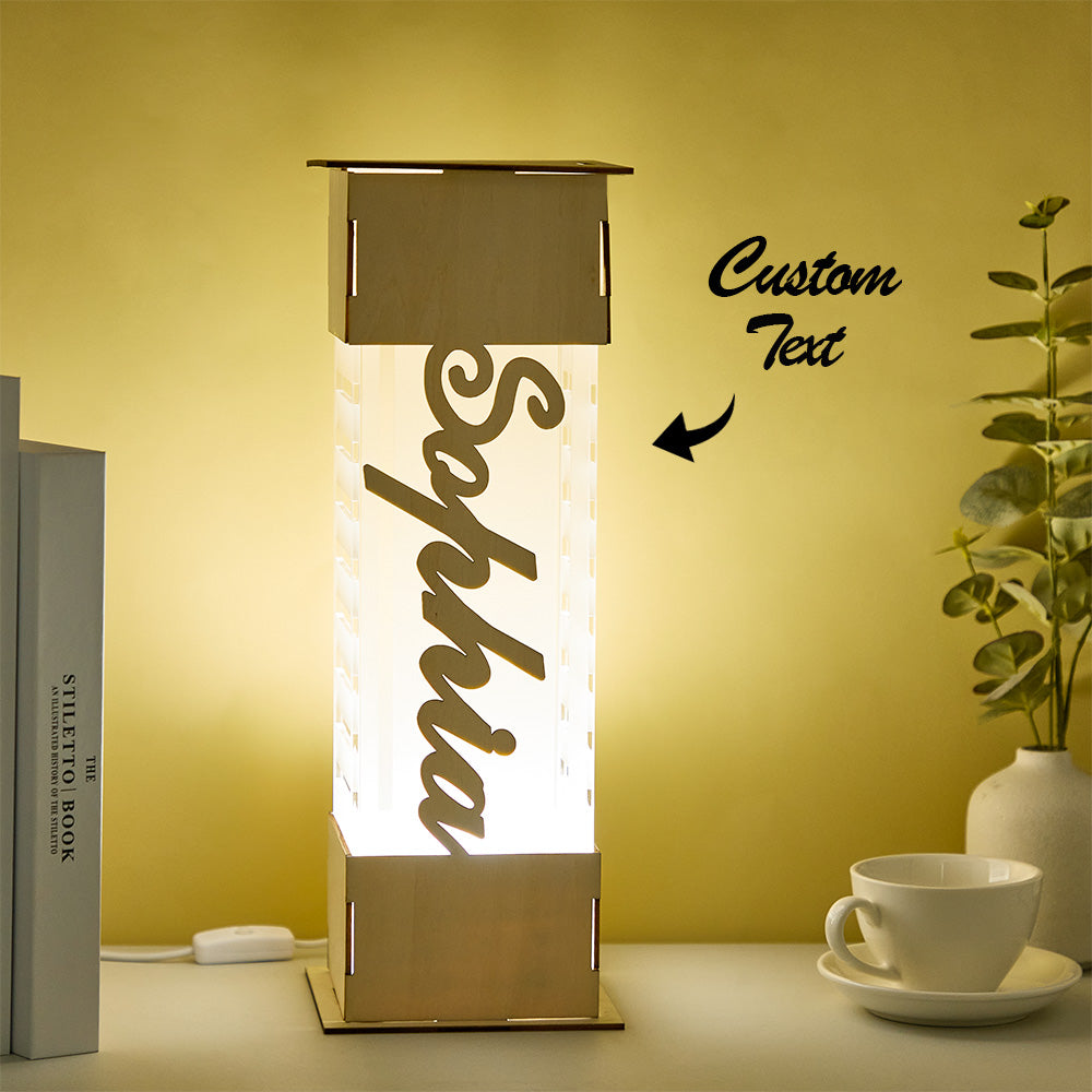 Personalized LED Lamp Custom Name Wooden Acrylic Night Light Birthday Gift-Blongser