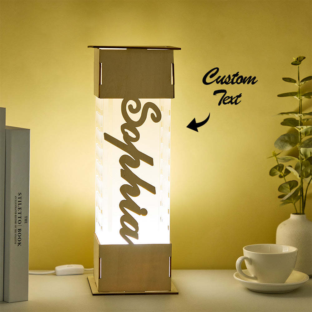 Personalized LED Lamp Custom Name Wooden Acrylic Night Light Birthday Gift-Blongser