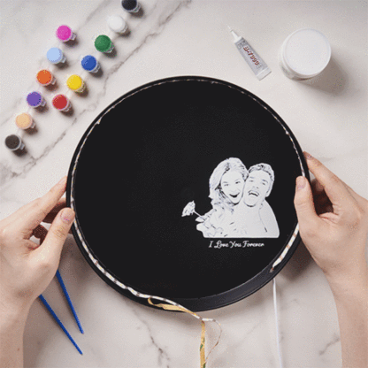 Personalized Photo Moon Lamp With Text DIY Clay Color Paint Night Light For Couples-Blongser