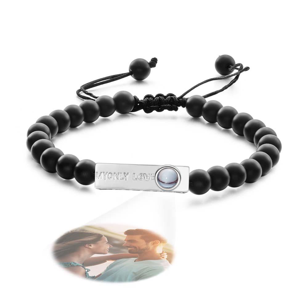 Personalized Photo Projection Beads Bracelet My Only Love Creative Gift For Her-Blongser