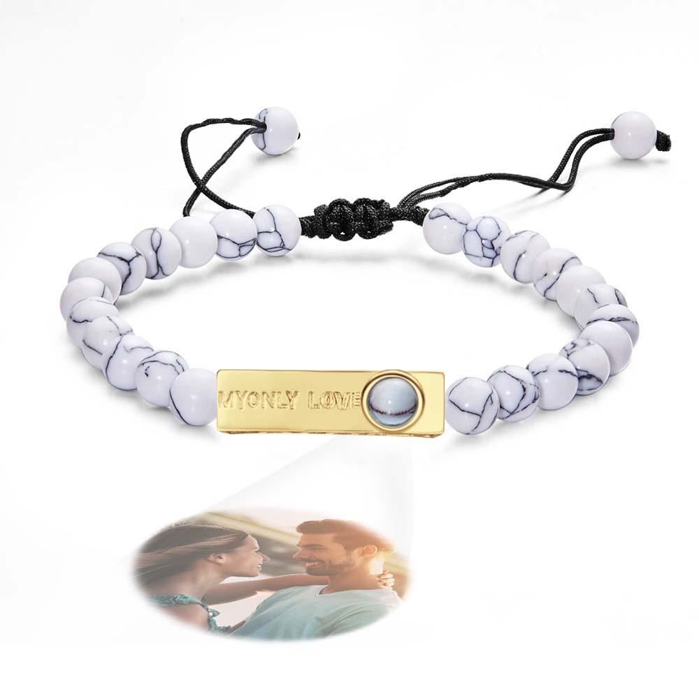 Personalized Photo Projection Beads Bracelet My Only Love Creative Gift For Her-Blongser