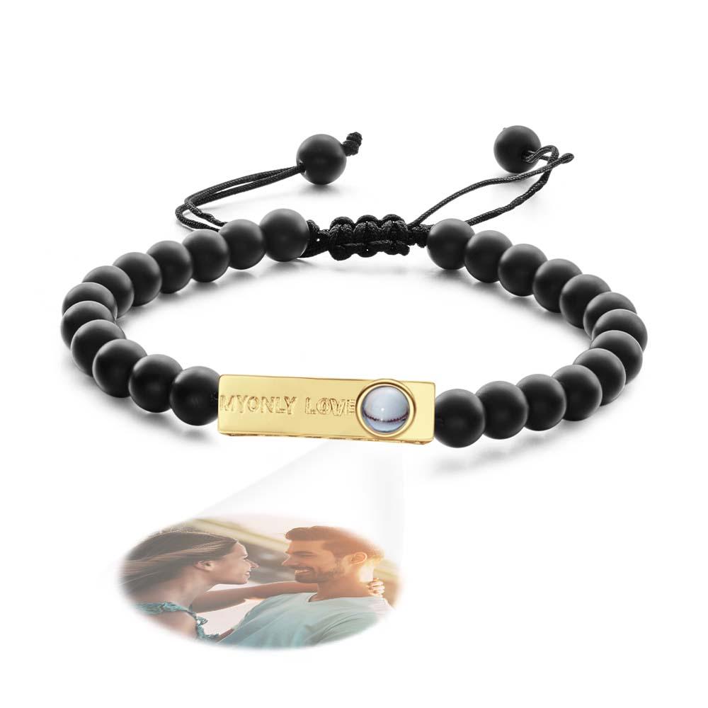 Personalized Photo Projection Beads Bracelet My Only Love Creative Gift For Her-Blongser