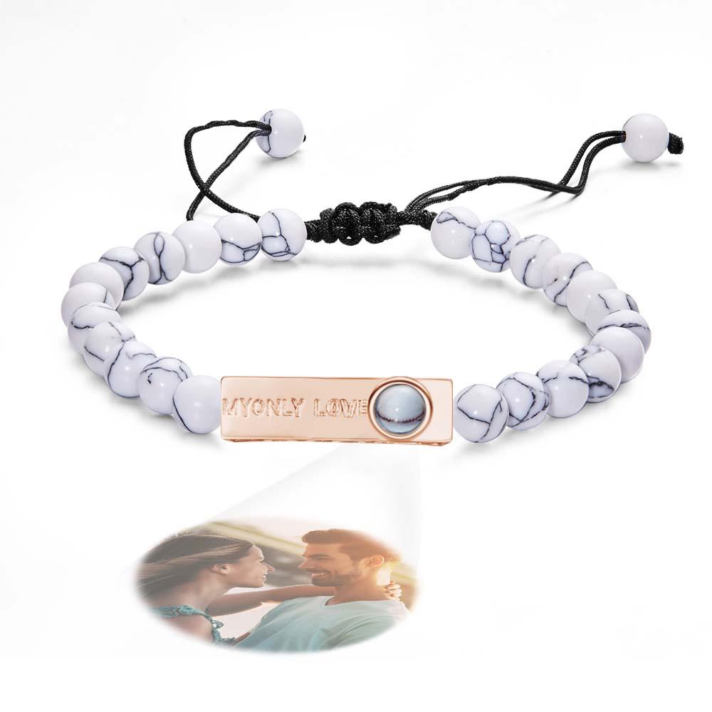 Personalized Photo Projection Beads Bracelet My Only Love Creative Gift For Her-Blongser