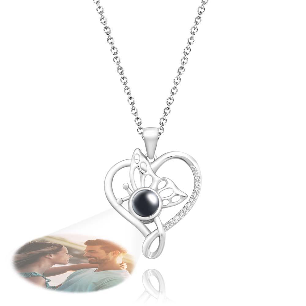 Custom Photo Projection Necklace Creative Butterfly Unique Gifts-Blongser