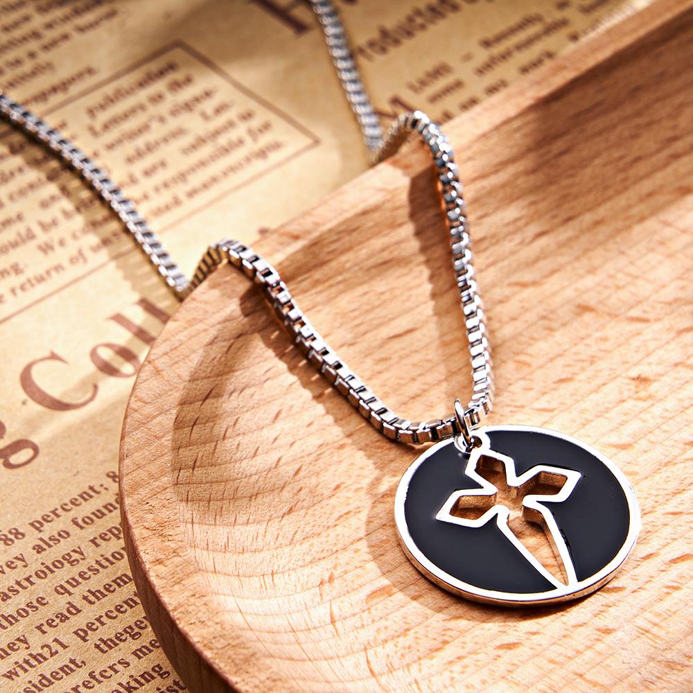 Custom Projection Necklace Love Sword a Pair Gifts for Couple-Blongser