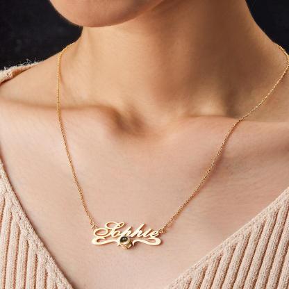 Custom Projection Neckalce with Name Simple Gifts for Couple-Blongser