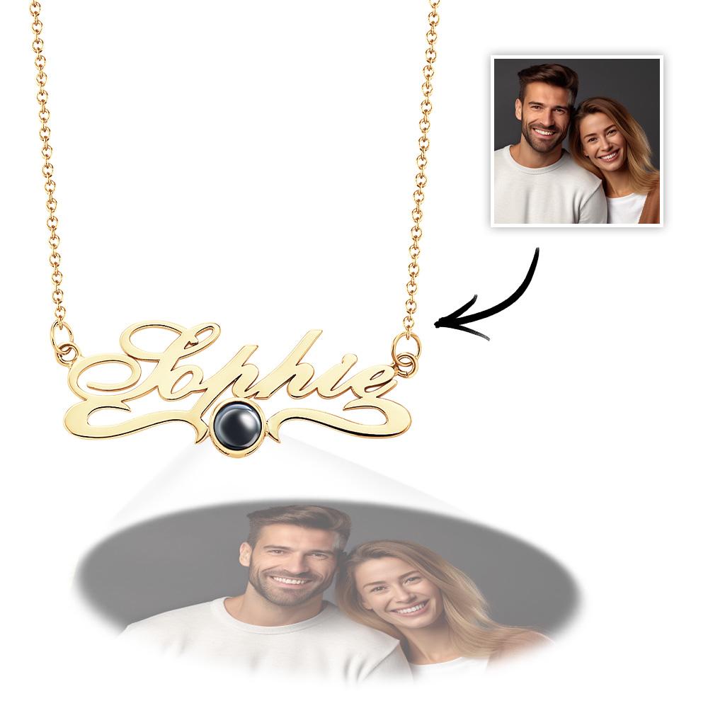 Custom Projection Neckalce with Name Simple Gifts for Couple-Blongser
