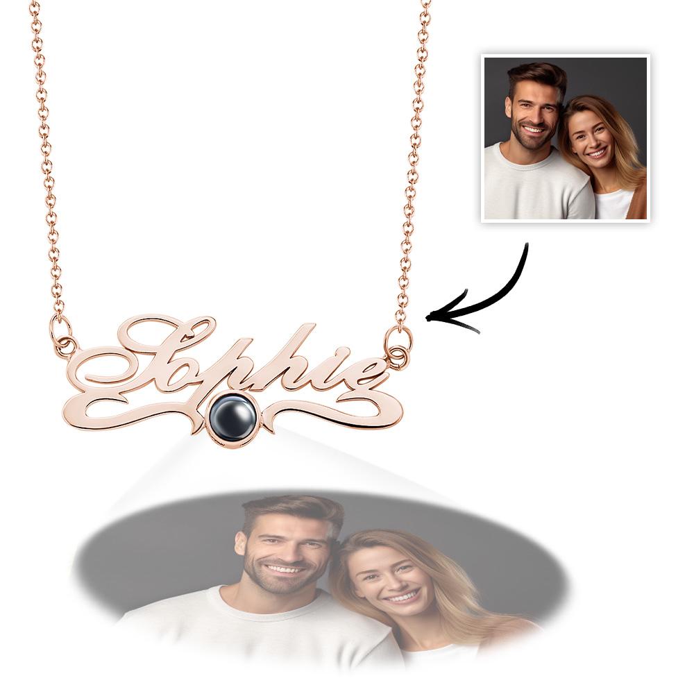 Custom Projection Neckalce with Name Simple Gifts for Couple-Blongser
