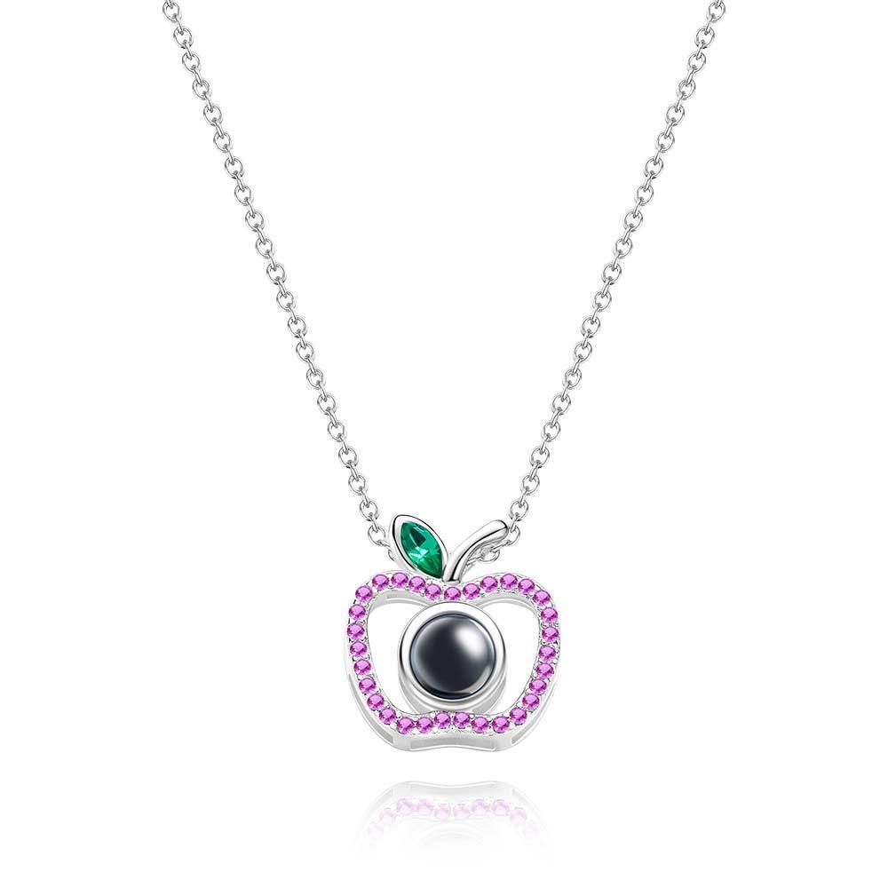 Custom Photo Projection Necklace Creative Apple Gifts for Couple-Blongser