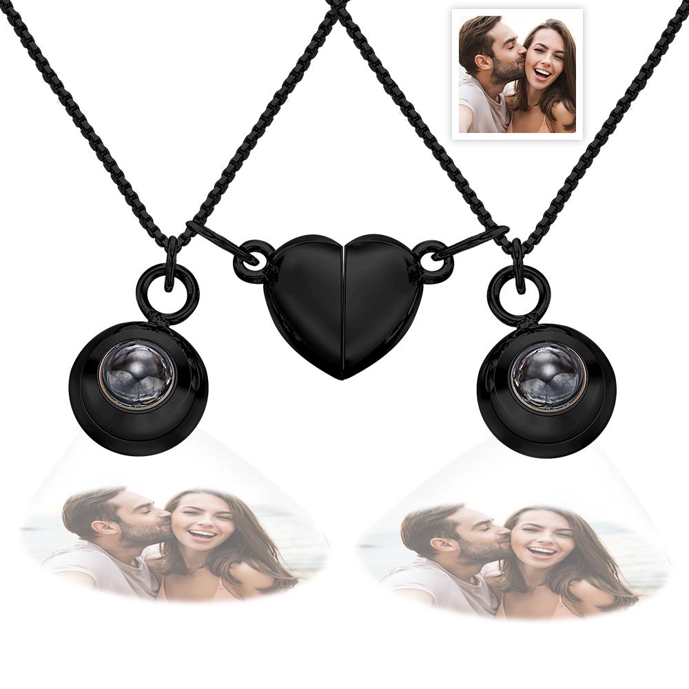 Photo Projection Magnetic Necklace Romantic Memorial Picture Couple Necklace-Blongser