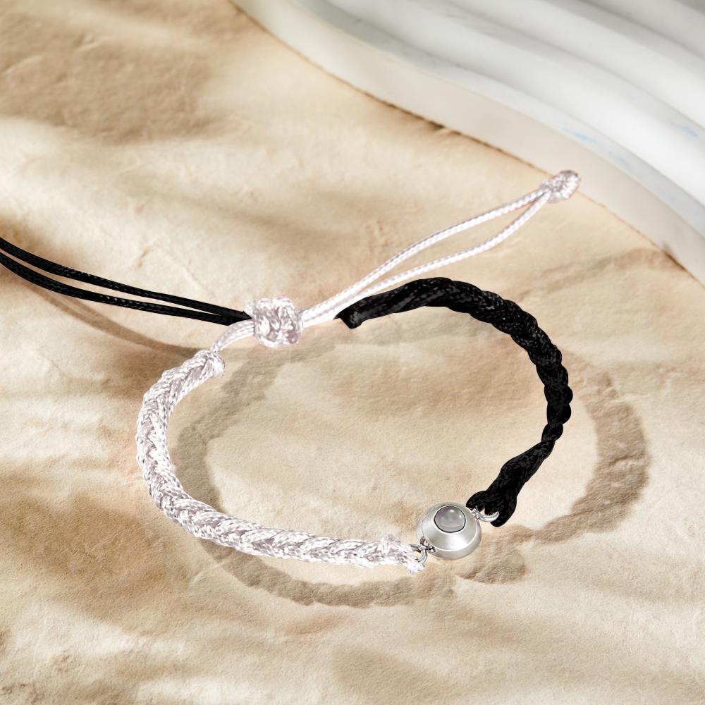 Custom Photo Projection Bracelet Black and White Colorblock Bracelet Creative Gift-Blongser