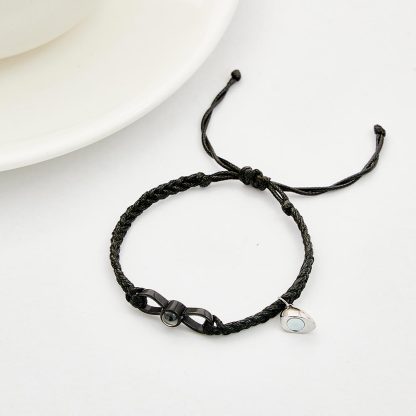 Custom Photo Projection Bracelet Woven Heart Magnetic Bracelet Gift for Couple-Blongser