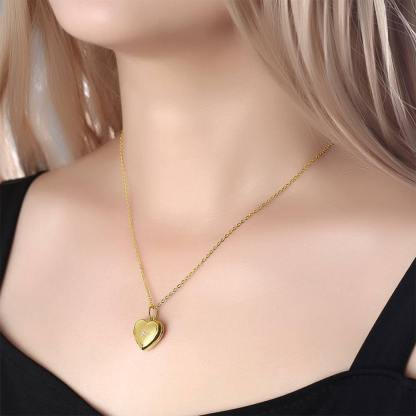 Personalized Heart Locket Photo Necklace for Women-Blongser