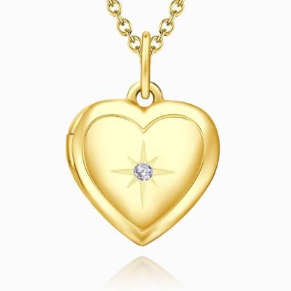 Personalized Heart Locket Photo Necklace for Women-Blongser