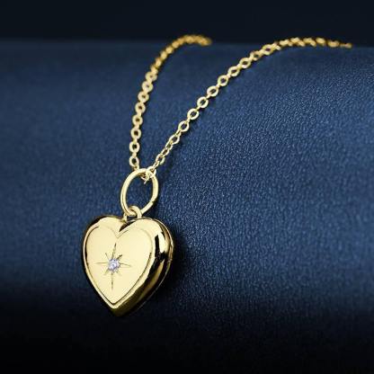 Personalized Heart Locket Photo Necklace for Women-Blongser
