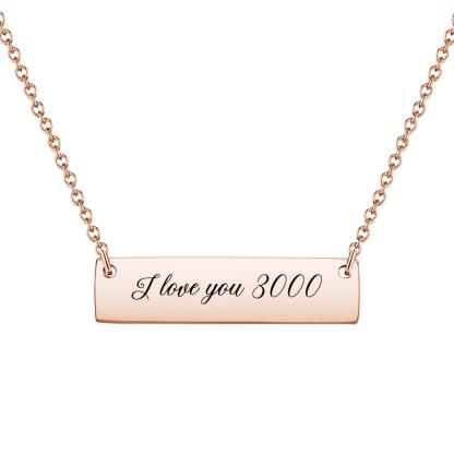 I love you 3000 necklace Custom Engraved Bar Necklace Avengers necklace Gift for her Gift for Marvel Fans-Blongser