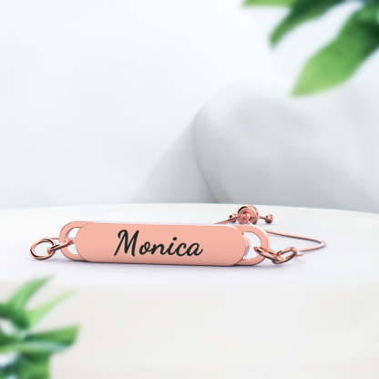 Custom Engraved Bar Bracelet - Length Adjustable-Blongser