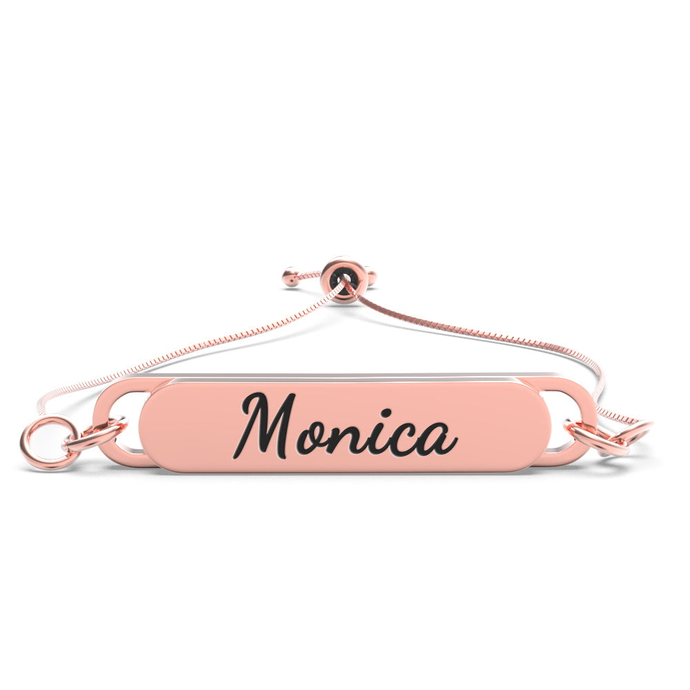 Custom Engraved Bar Bracelet - Length Adjustable-Blongser