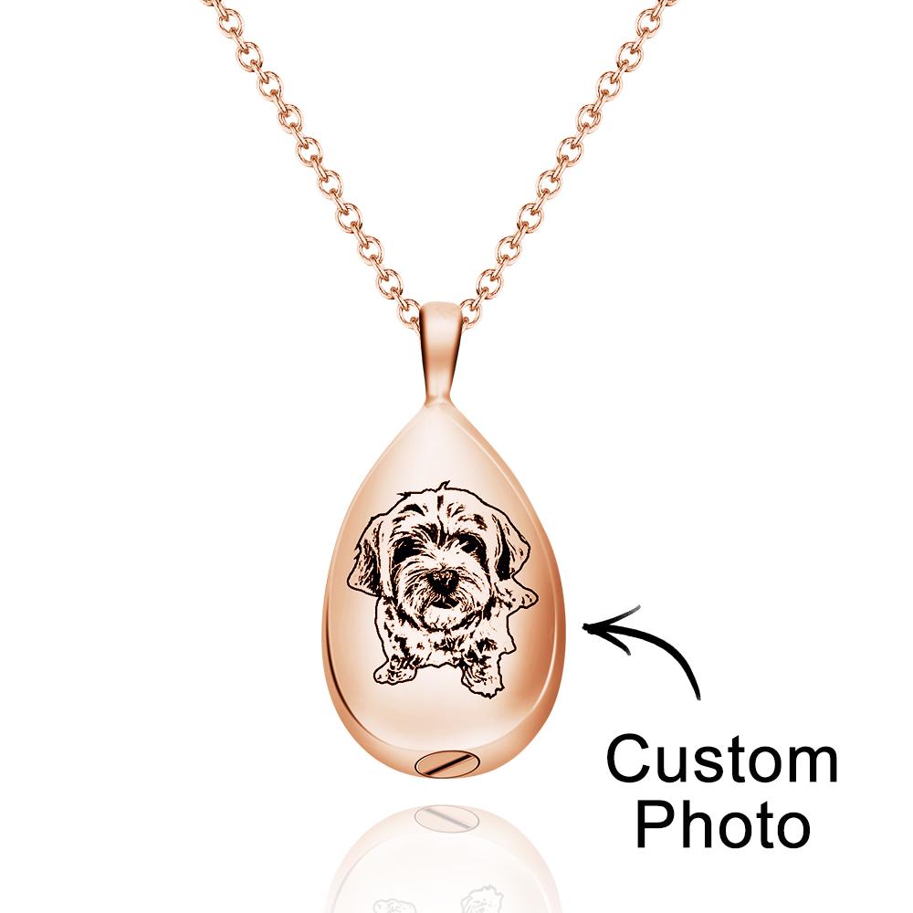 Custom Photo Necklace Shadow Carving Ashes Pendant Commemorate Gifts-Blongser