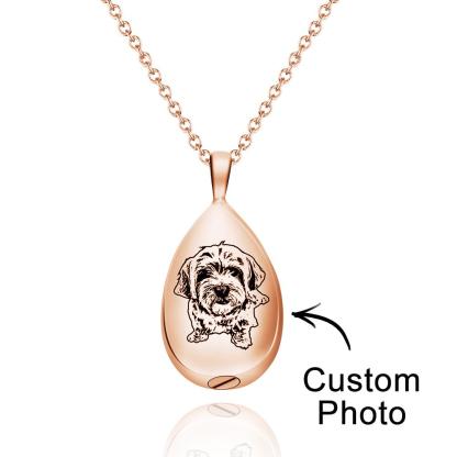 Custom Photo Necklace Shadow Carving Ashes Pendant Commemorate Gifts-Blongser