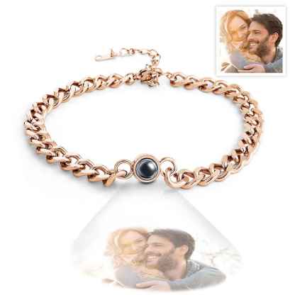 Personalized Photo Projection Bracelet Vintage Bracelet Jewelry Anniversary Gift For Him Father's Day Gift-Blongser