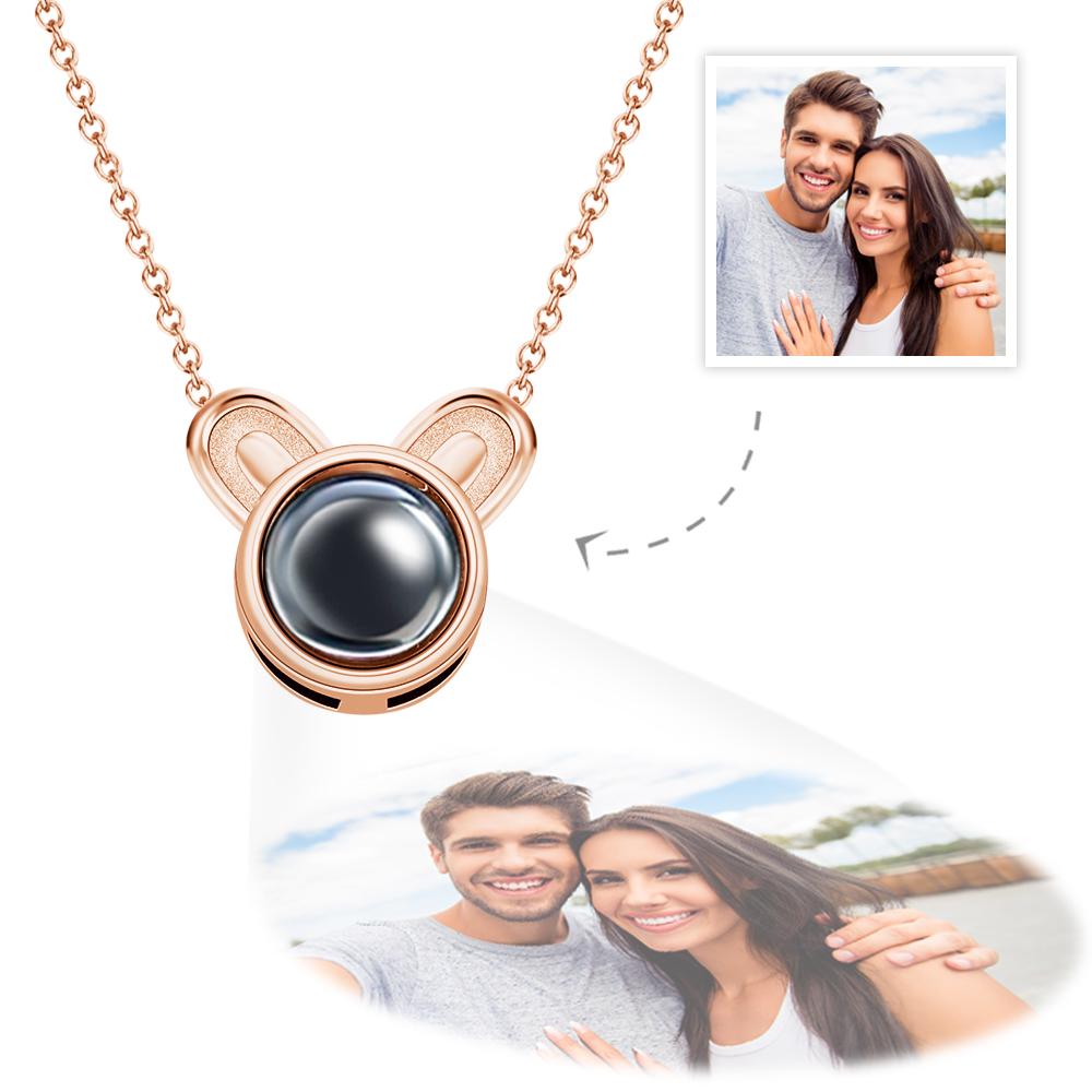 Custom Projection Photo Necklace Cute Mouse Funny Gifts-Blongser