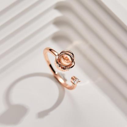 Custom Projection Ring Personalized Photo Open Ring for Women-Blongser