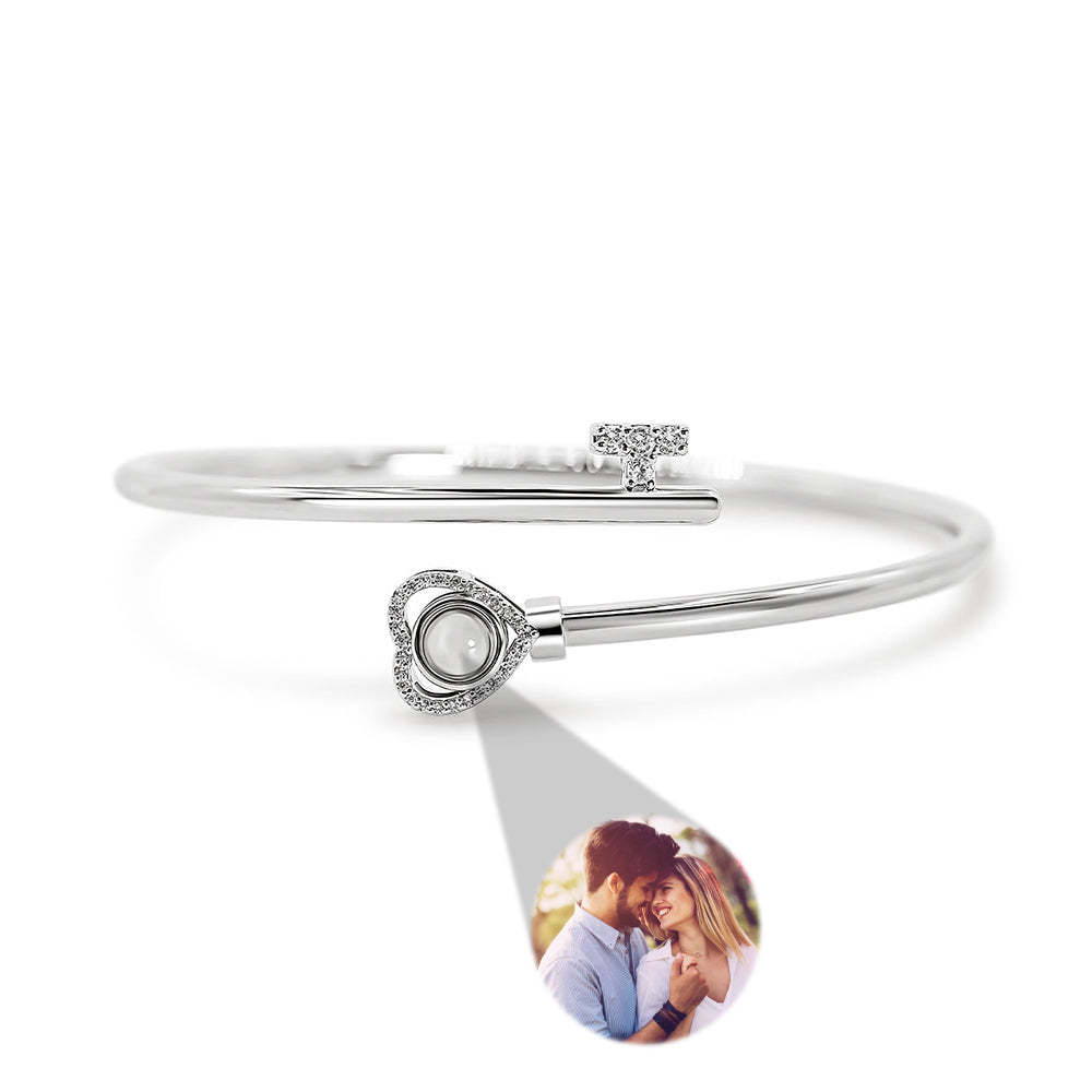 Personalized Photo Projection Bracelet Heart Adjustment Bracelet Gift for Her-Blongser