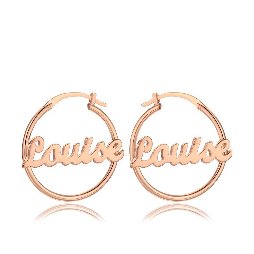 Custom Name Hoop Earrings-Blongser